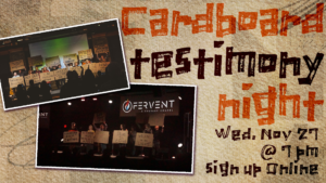 PRAISE-A-THON: Cardboard Testimony Night